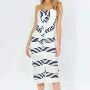NWT White and blue tube dress